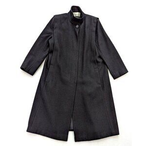 Laura Winston Hockanum Women's Vintage Wool Over Coat Black Size M
